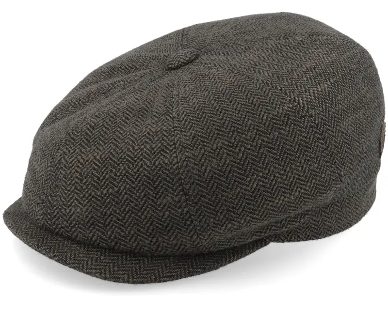 MJM Hats Peeky 42 Wool Mix Brown Herringbone Flat Cap online