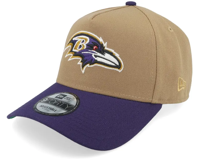 New Era Baltimore Ravens 9FORTY Khaki/Purple 10th Anniversary A-Frame Adjsutable online