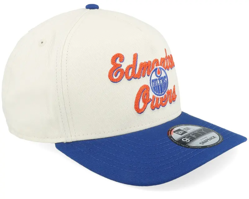 New Era Edmonton Oilers 9FIFTY Chainstitch Chrome White/Royal A-Frame Adjustable online