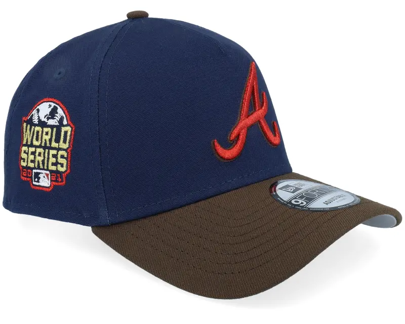 New Era Hatstore Exclusive x Atlanta Braves Homerun 9FORTY 21 World Series Ocra Blue/Brown A-Frame Adjustable online