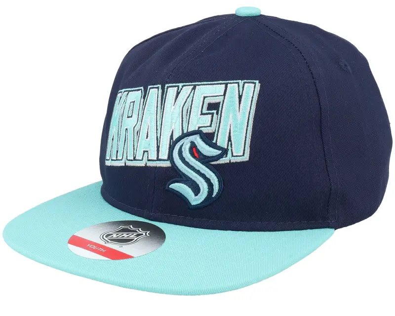 Outerstuff Kids Seattle Kraken NHL Cap Navy/Light Blue Snapback online