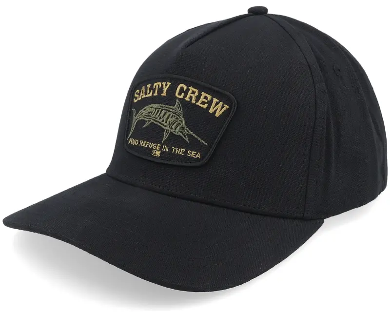 Salty Crew Billfisher Strapback Black A-Frame Adjustable online