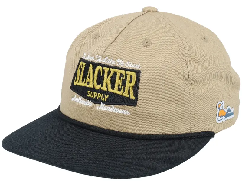 Slacker Supply Batch Logo Black Rope Khaki/Black 5-panel Snapback online