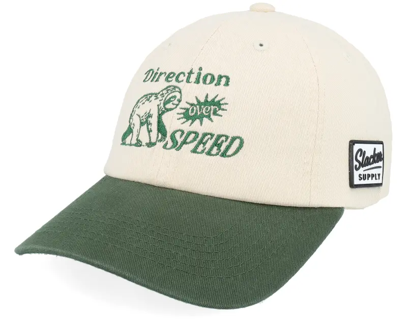 Slacker Supply Direction Over Speed Washed Stone/Dark Green Dad Cap online