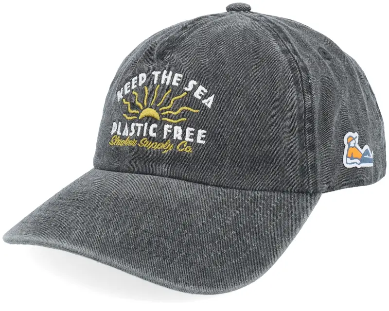 Slacker Supply Keep The Sea Plastic Free Washed Black A-frame Dad Cap online