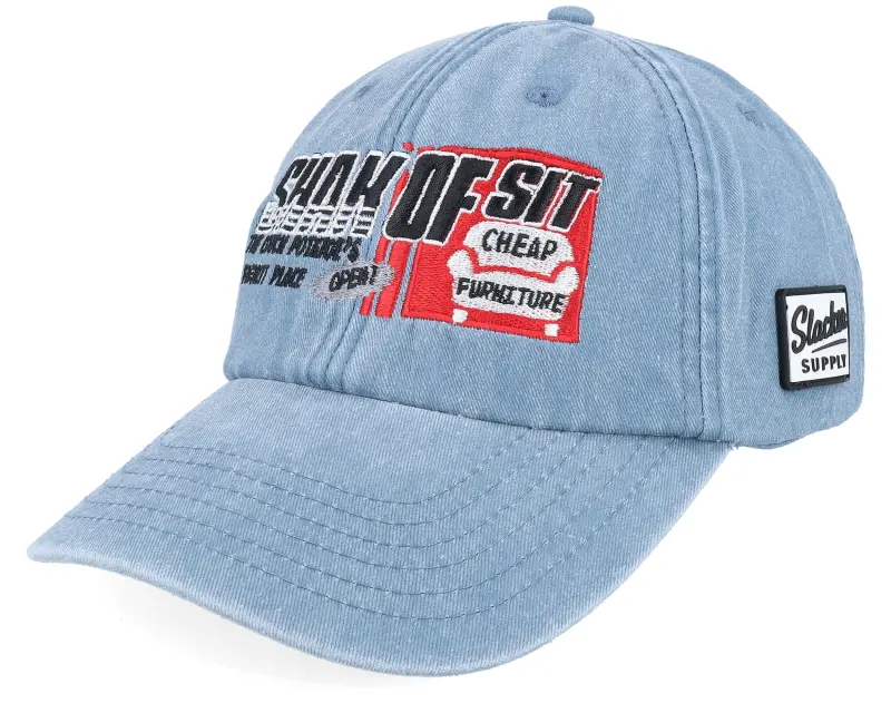 Slacker Supply Shak Of Sit Shop Washed Denim Light Blue Dad Cap online