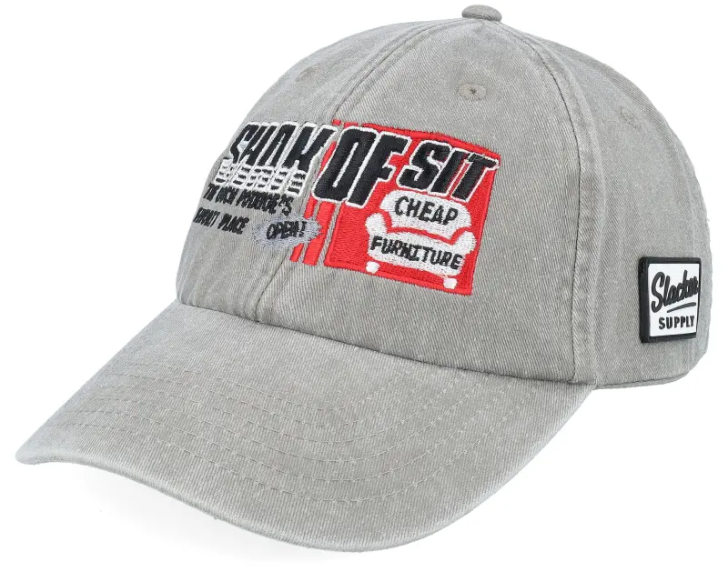 Slacker Supply Shak Of Sit Shop Washed Grey Dad Cap online
