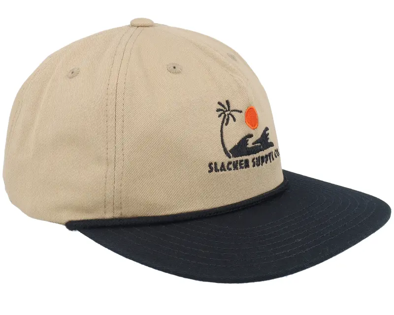 Slacker Supply Sunny Waves Logo Rope Khaki/Black 5-panel Snapback online