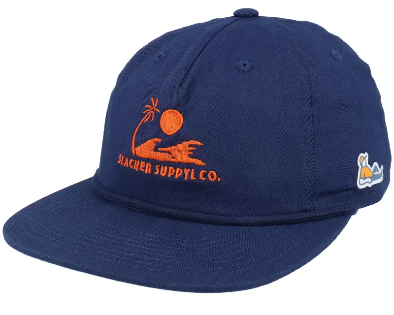 Slacker Supply Sunny Waves Logo Rope Navy 5-panel Snapback online