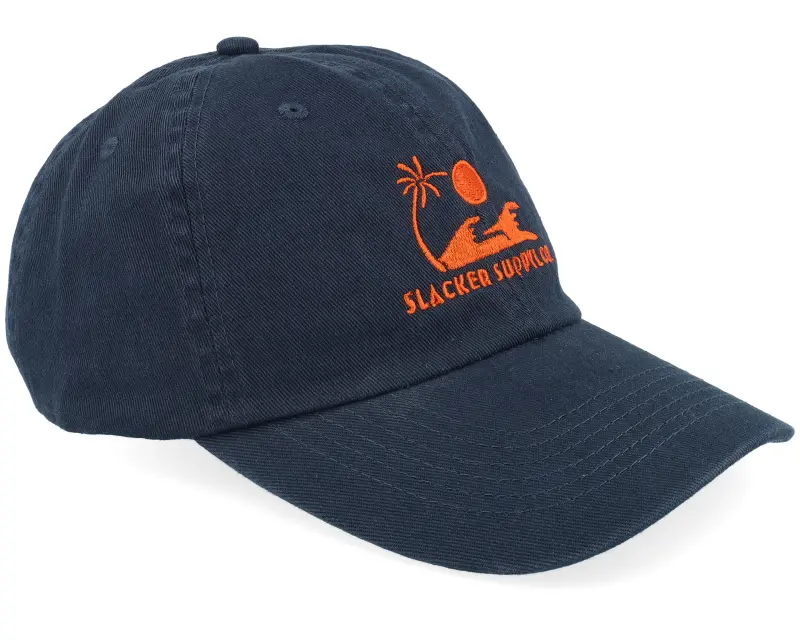Slacker Supply Sunny Waves Logo Stone Washed Navy Dad Cap online