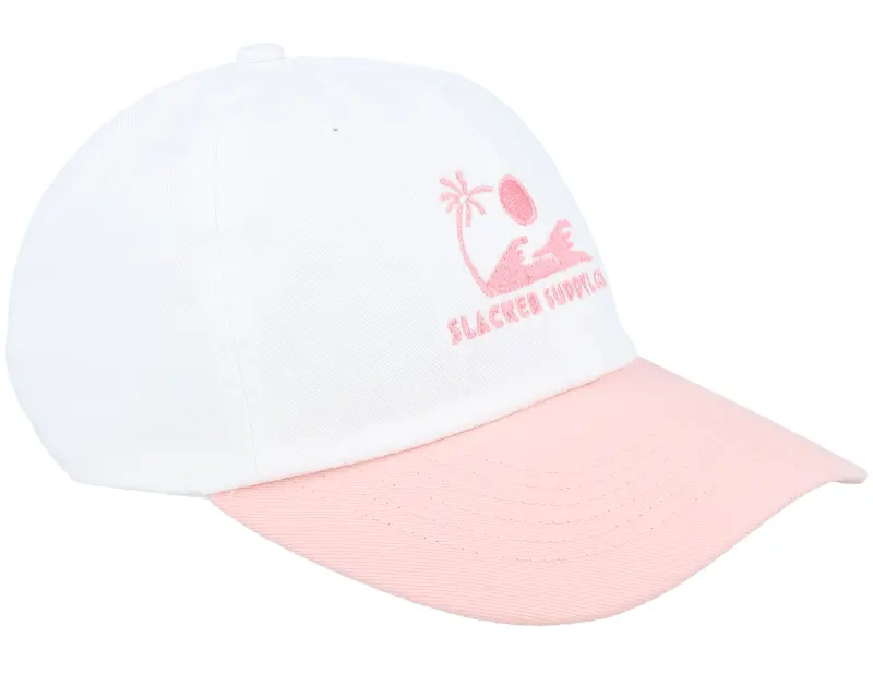 Slacker Supply Sunny Waves Logo Washed White/Pink Dad Cap online