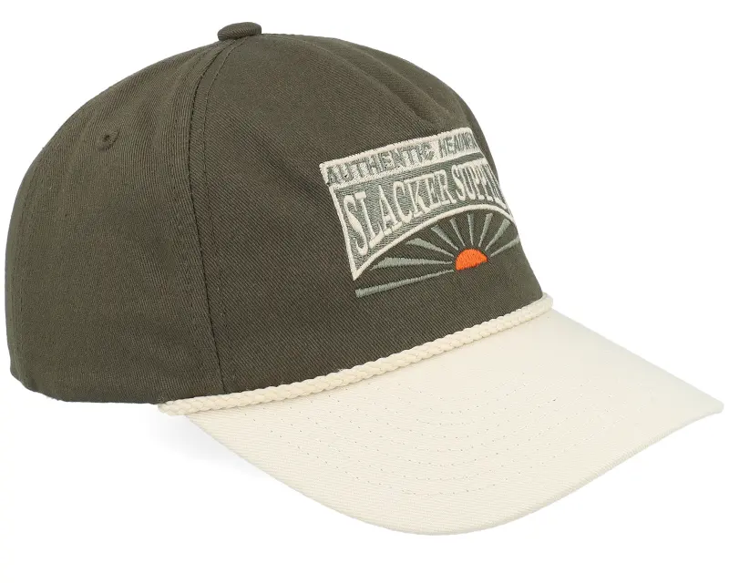 Slacker Supply Sunrise Batch Logo Rope Golfer Olive/Stone A-frame Adjustable online