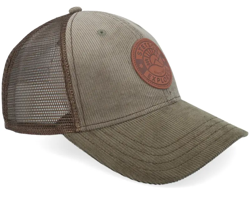 Stetson Baseball Cap Leather Patch Light Green/Khaki Trucker online
