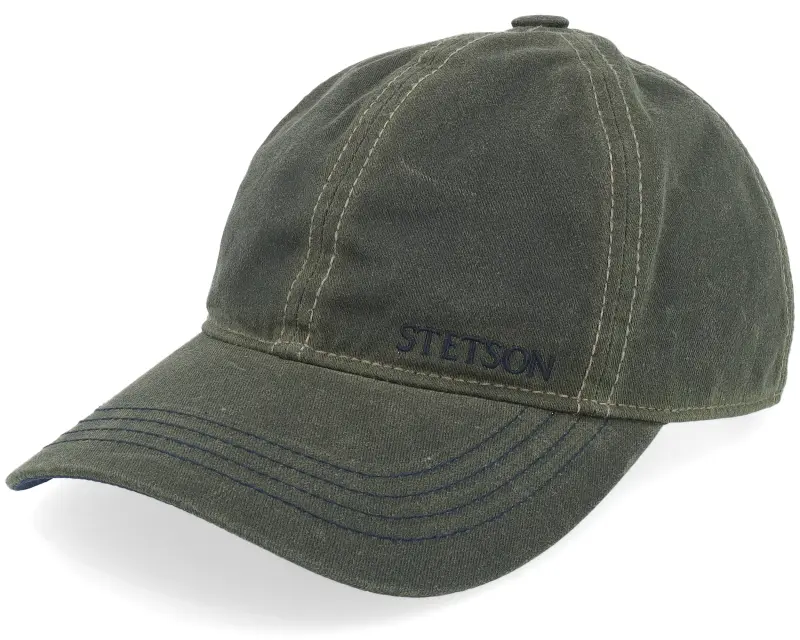 Stetson Baseball Cap Waxed Cotton Wr Black Olive Dad Cap online