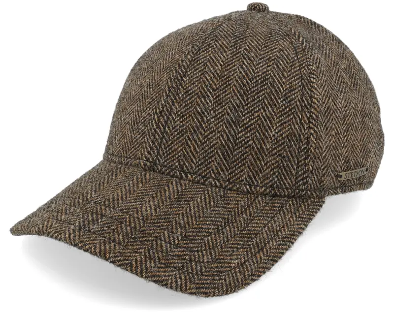 Stetson Baseball Cap Wool Herringbone Brown Melange Dad Cap online