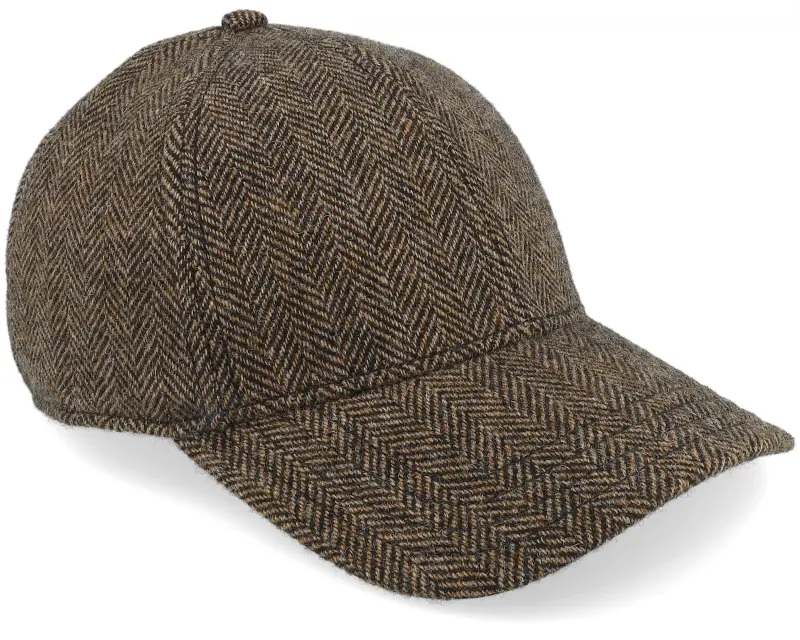 Stetson Baseball Cap Wool Herringbone Brown Melange Dad Cap online