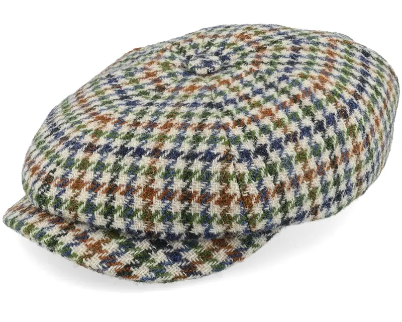 Stetson Hatteras Harris Tweed Ecru/Blue/Green/Cognac Flat Cap online