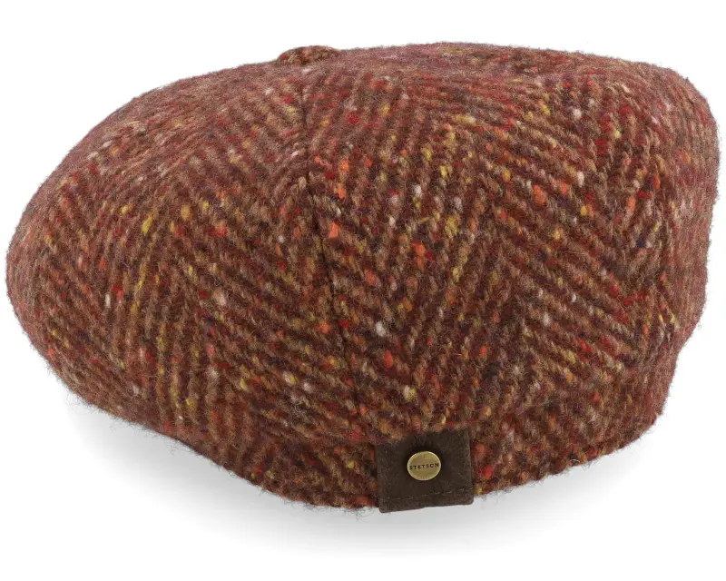 Stetson Hatteras Herringbone Wv Autumn Red Flat Cap online