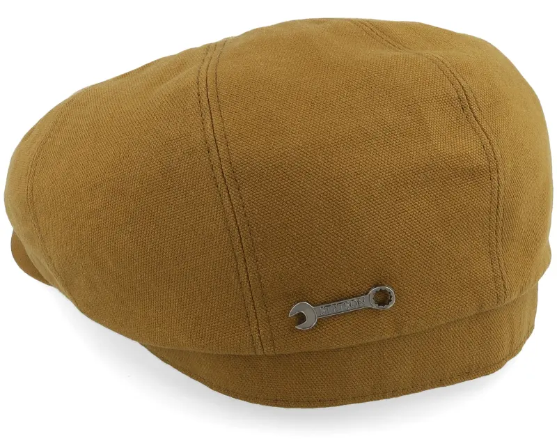 Stetson Hatteras Waxed Cotton Garage Theme Ochre Flat Cap online