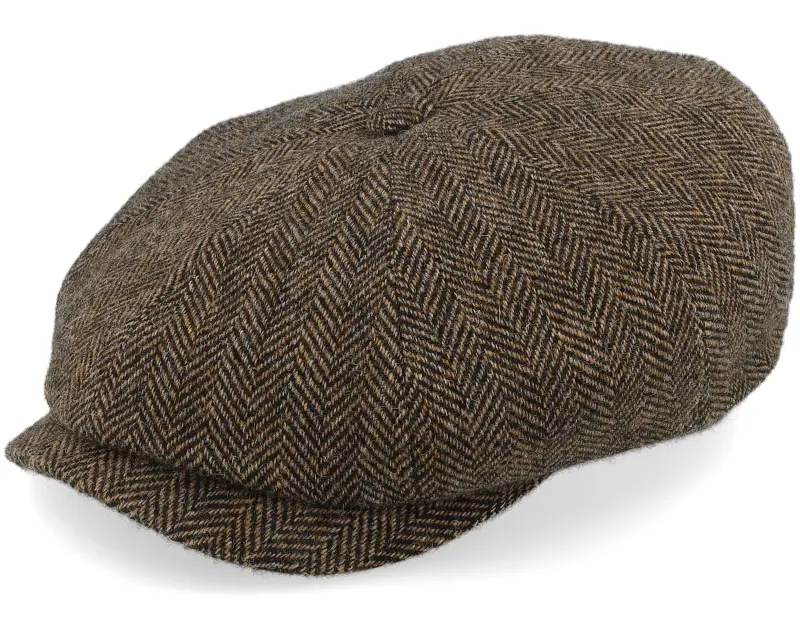 Stetson Hatteras Wool Herringbone Brown Melange Flat Cap online