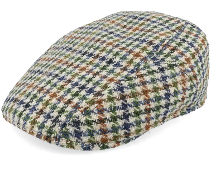 Stetson Ivy Cap Harris Tweed Ecru/Blue/Green/Cognac Flat Cap online