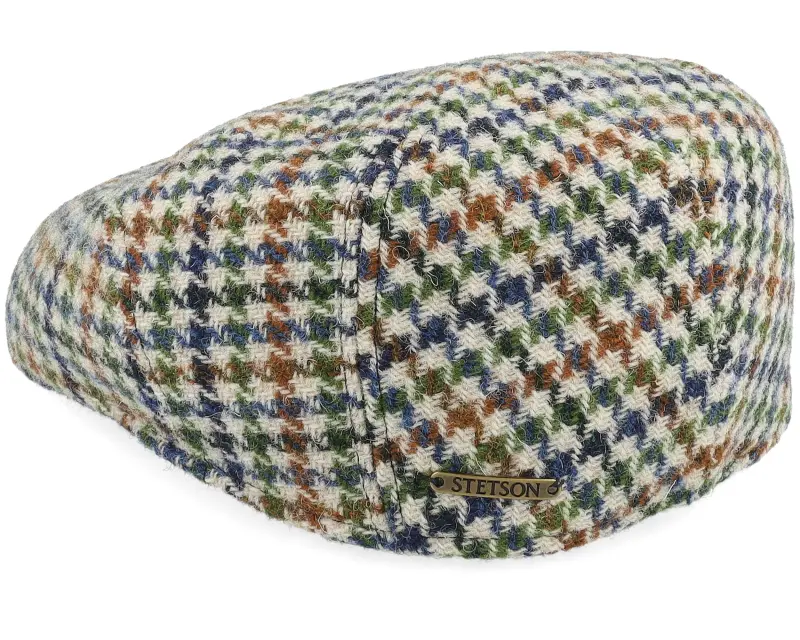 Stetson Ivy Cap Harris Tweed Ecru/Blue/Green/Cognac Flat Cap online