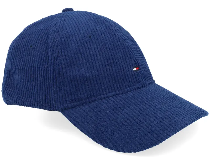 Tommy Hilfiger Th Flag 6 Panel Corduroy Cap Preppy Navy Dad Cap online