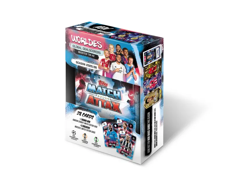 Topps Match Attax Champions League 25/26 Booster Mini Tin Random Color (28 Cards + 1 Starboy Limited Edition + 3 Worldies Limited Edtion) online