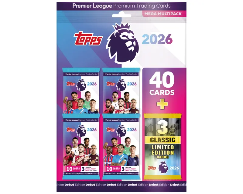 Topps Premier League 2026 Mega Multipack – 4 Packs (40 cards + 3 Limited Edition) online