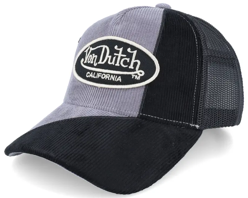 Von Dutch Corduroy Cap With Badge Grey/Black Trucker online