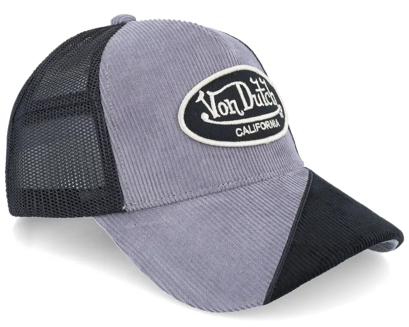Von Dutch Corduroy Cap With Badge Grey/Black Trucker online