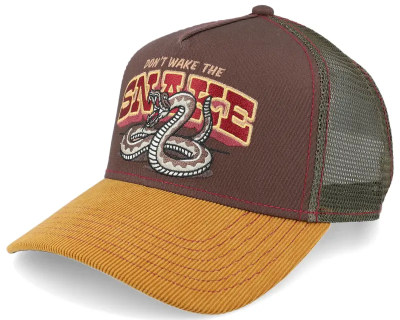 Von Dutch Don‘t Wake The Snake By Jj Hats Honey/Brown A-frame Trucker online
