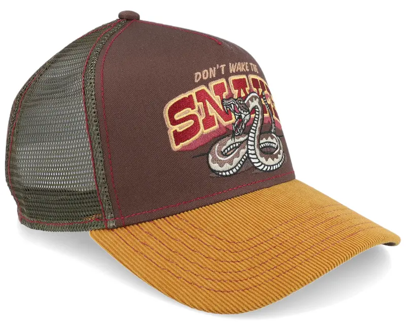 Von Dutch Don‘t Wake The Snake By Jj Hats Honey/Brown A-frame Trucker online