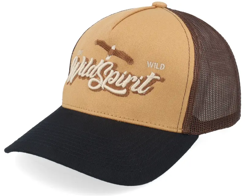 Wild Spirit Pin Script Wheat/Brown/Black A-frame Trucker online