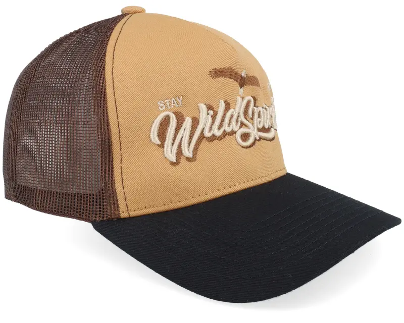 Wild Spirit Pin Script Wheat/Brown/Black A-frame Trucker online