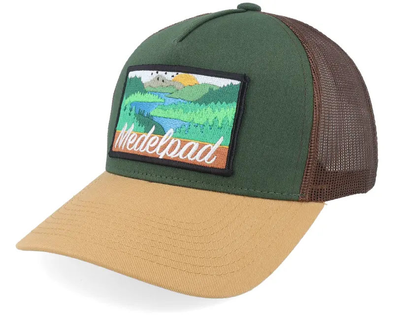 Wild Spirit Swedish Medelpad Landscape Dark Green/Brown/Wheat A-frame Trucker online