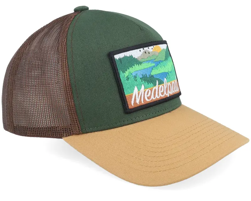 Wild Spirit Swedish Medelpad Landscape Dark Green/Brown/Wheat A-frame Trucker online