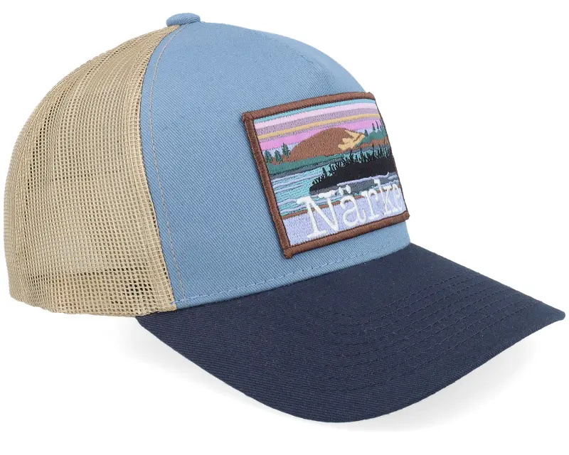 Wild Spirit Swedish Närke Landscape Light Blue/Khaki/Navy A-Frame Trucker online