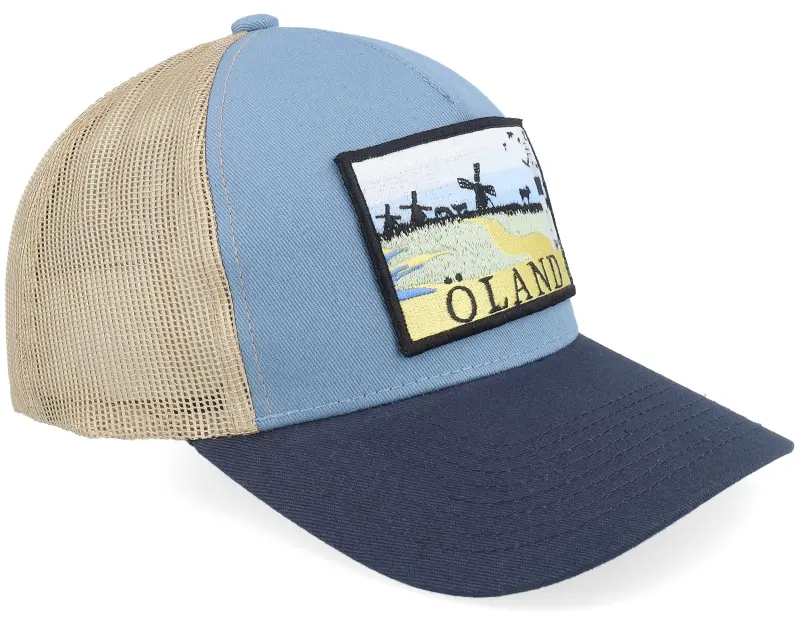 Wild Spirit Swedish Öland Landscape Light Blue/Khaki/Navy A-Frame Trucker online