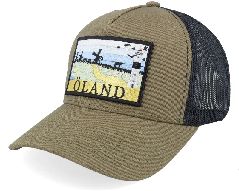 Wild Spirit Swedish Öland Landscape Olive/Black A-frame Trucker online