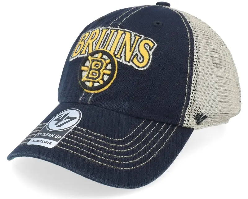 47 Brand Boston Bruins Tuscaloosa Clean Up Dad Cap Vintage Black/Beige Trucker online