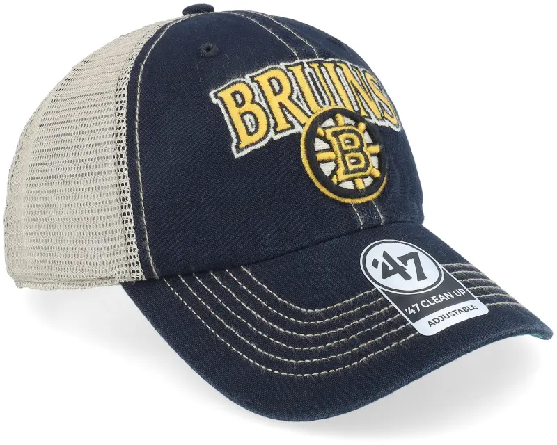 47 Brand Boston Bruins Tuscaloosa Clean Up Dad Cap Vintage Black/Beige Trucker online