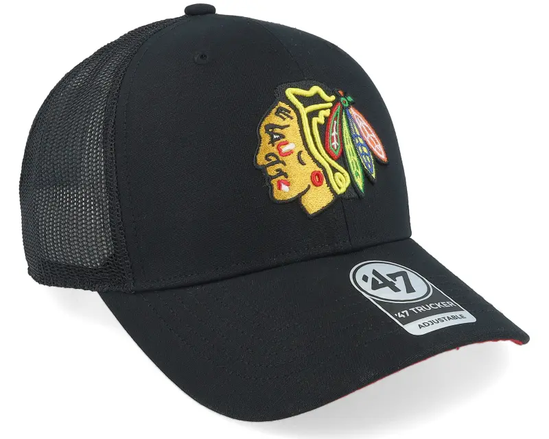 47 Brand Chicago Blackhawks Ballpark Black Trucker online