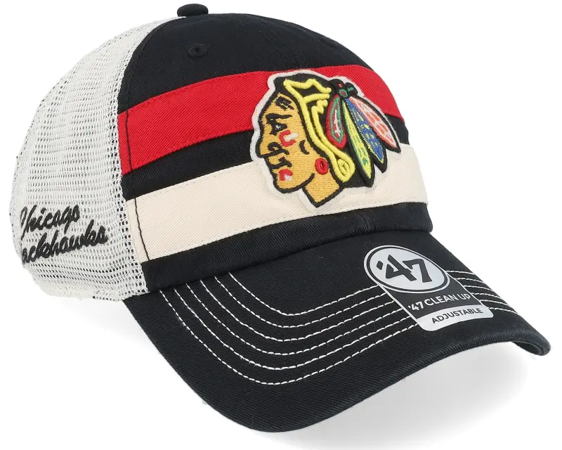47 Brand Chicago Blackhawks Clubhouse Boon Clean Up Black Trucker online