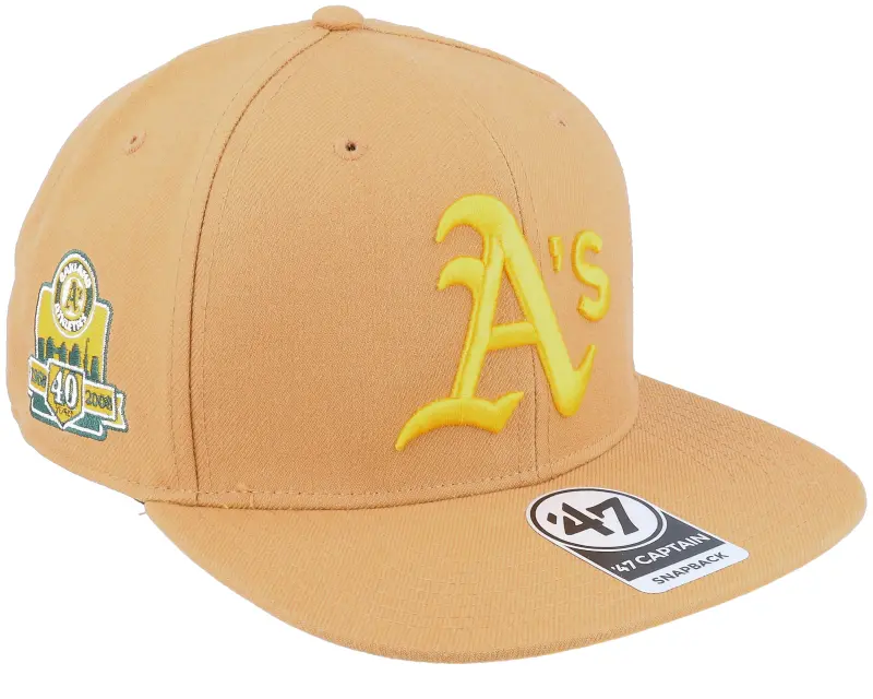 47 Brand Hatstore Exclusive x Oakland Athletics Cooperstown Sure Shot Captain Camel/Yellow Snapback online