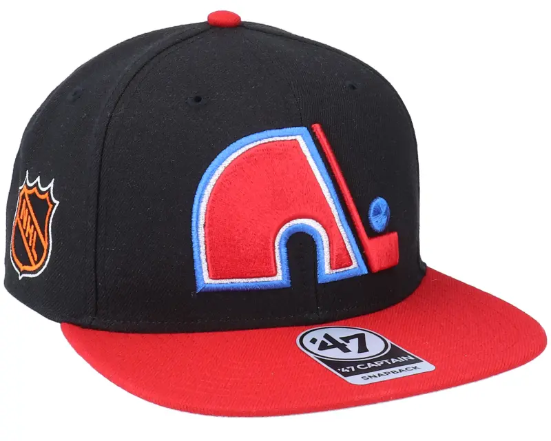 47 Brand Hatstore Exclusive x Quebec Nordiques Sure Shot Two Tone Captain Black/Red Snapback online