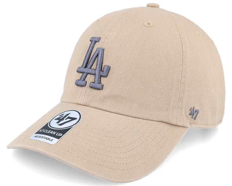 47 Brand Los Angeles Dodgers Double Under Clean Up Khaki Dad Cap online