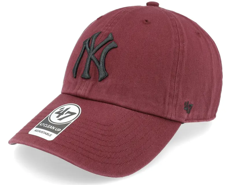 47 Brand New York Yankees Ballpark Clean Up Dark Maroon Dad Cap online