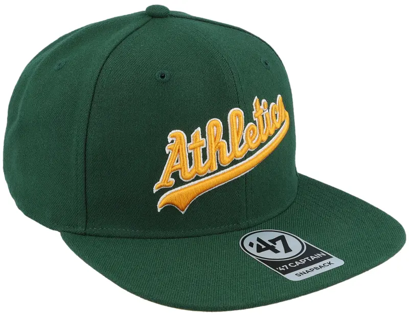 47 Brand Oakland Athletics No Shot Script Under Captain Dark Green/Yellow Snapback online