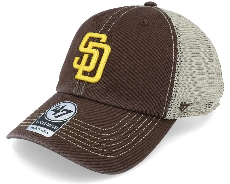 47 Brand San Diego Padres Trawler Clean Up Brown Trucker online